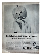 Vtg Halloween Advertising Print Ad Chlorodent Toothpaste 1953 Jack-o-Lantern picture