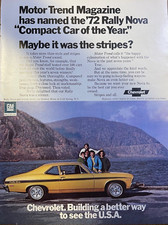 1972 Vintage Magazine Advertisement Chevrolet Rally Nova  * Garage Art * picture