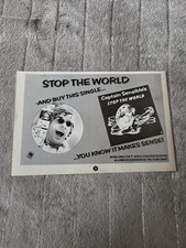 TPGM23 ADVERT 5X8 CAPTAIN SENSIBLE : 'STOP THE WORLD' SINGLE picture