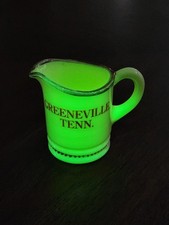 Antique Uranium Custard Glass Creamer Souvenir of Greenville, TENNESSEE picture
