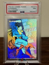 1993 SKYBOX DC COSMIC TEAMS HOLOGRAMS SUPERMAN PSA 9 NONE HIGHER Insert LOW POP picture