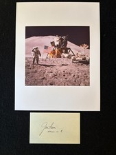 JIM IRWIN APOLLO 15 NASA Astronaut Vintage Signed 3x5 With Iconic Moon Photo picture