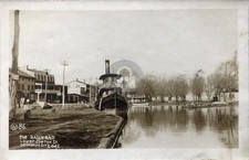 DE Delaware City Basin & Lower Clinton St Boat 1915 RPPC Photo Postcard COPY picture