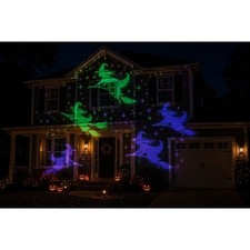 Gemmy Swirling Storm Witch Halloween Projection Light Green Purple Yard Decor picture