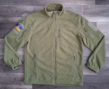 Tactical Military Fleece Jacket Ukrainian Tryzub Flag Patch Olive Medium NWOT  picture