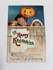 Antique Ellen Clapsaddle Halloween Postcard Jack-O-Lantern Children Nova Scotia picture