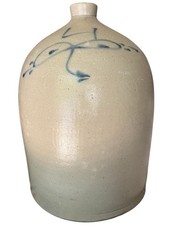 Antique 15.5” T Redwing Beehive Stoneware Jug Marked “N” Lower Rear Unmarked Bot picture