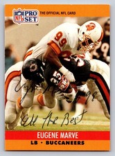 1990 Pro Set NFL Eugene Marve Autographed Card #656 Buccaneers LB Signed picture