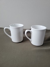Lot 2 World Ultima Porcelana Restaurant Ware Diner Coffee Mug Cup Solid White picture