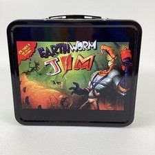 Earthworm Jim Metal Tin Lunchbox Portable Storage Container Video Game Mech 2017 picture