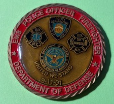 Department of Defense First Responders 911 Challenge Coin, EMS,Police,Fire picture