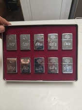 RARE Vintage Harley Davidson Zippo Lighters Decades Set 1900-1990 USA Metal Tin picture