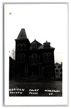 RPPC Addison County Courthouse Middlebury Vermont VT UNP Postcard T16 picture