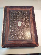 Antique 1860s Tin Type & CDV -Civil War Era-Victorian Leather Album - 87 Photos picture
