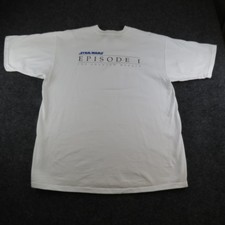 Star Wars Episode I Phantom Menace White T-Shirt XL Fruit of the Loom picture