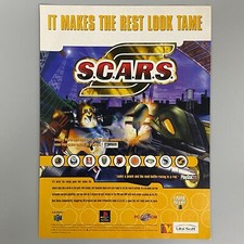S.C.A.R.S. NINTENDO 64 N64 PLAYSTATION PC VIDEO GAME 1998 VINTAGE RETRO ADVERT picture