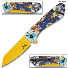 Dragon Ball Z Vegeta Saiyan Fury Graphic Tanto Folding Knife picture