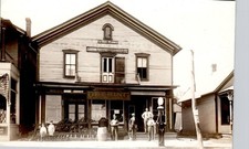 HARDWARE STORE moscow pa c1910 postcard pennsylvania real photo rppc shop farm picture
