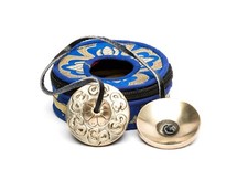 Handmade In Nepal Mini Tingsha Cymbals with cotton zip up bag Buddhist bell picture