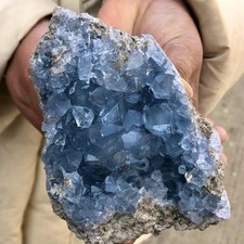 500G Natural Blue Celestite Geode Quartz Crystal Mineral Specimen Healing Reiki picture