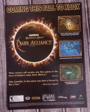 Baldur's Gate Dark Alliance Xbox RPG Video Game Art 2002 Vintage Print Ad/Poster picture