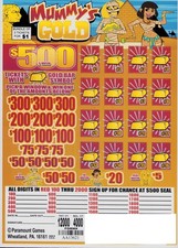 Pull Tab Ticket- Jar - Game - Mummy's Gold - Windows - 4,000 ct picture
