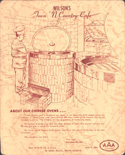 1950s WILSON'S TOWN 'N COUNTRY CAFE vintage BBQ menu SIOUX FALLS, SOUTH DAKOTA picture