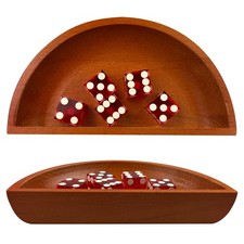 Yuanhe Craps Dice Boat Tray - Wood Casino Dice Bowl Holder Storage Pouch for ... picture