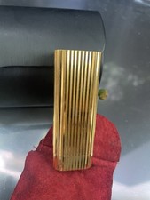 Vintage Cartier Paris Godron Lighter Gold Plated Working  w/ Leather Pouch picture