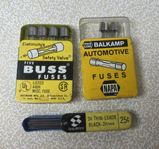 3 Small Vintage tins: NAPA Balkamp fuses, BUSS fuses, Sheaffer thin leads 2H picture