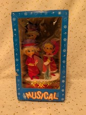 Adorable Vtg Mid Century Christmas Carolers Japan Elf Pixie Music Box picture