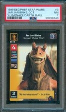 1999 Decipher Young Jedi Star Wars JAR JAR BINKS Gungan Chuba Thief #3 PSA 7 picture