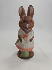 Antique 1930s German Papier Mache? Easter Bunny Dressed Mrs Rabbit 7inch picture