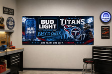 Bud Light Tennessee Titans Vinyl Banner 20x48, NFL Football Game Day Banner picture