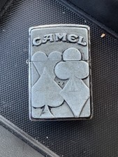 Vintage 1996 Camel Poker Card Suites Emblem Midnight Chrome Zippo Lighter picture