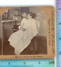 Getting Her Hair Banged Romance Keystone Stereoview picture