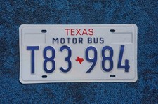 Texas MOTOR BUS License Plate - Nice Original picture