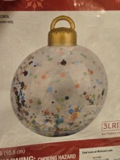 Blow Up Inflatable Light Up 20” diameter Multico Christmas Ornament Confetti NEW picture