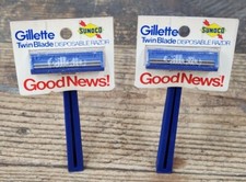 Sunoco Gas & Oil 1970s Gillette Disposable Razor Service Station NOS x 2 Display picture