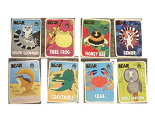 BEAR Fruit Snacks Animal Card Lot 8 Snow Leopard Tree Frog Lemur Honey Bee Crab picture