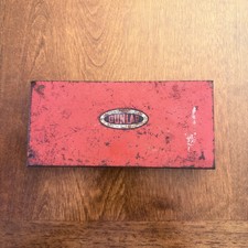 Vintage 1950s Dunlap USA Socket Set Red Metal Box Sears Wrench Mechanic Tool picture