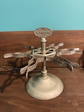 Vintage STANDARD 6 Rubber Stamp Holder Spinning Rotating Metal Carousel Rack picture