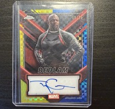 2025 Topps Chrome Deadpool TERRY CREWS as BEDLAM Yellow Blue X-Fractor Auto /15 picture