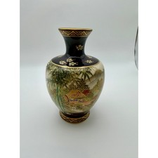 Antique Japanese Koshida Satsuma Miniature Bud Vase - Signed 4