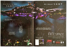 Vintage Fold-out Poster 1998 Descent Freespace PC Original Print Ad Promo Art picture
