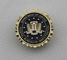 FBI Federal Bureau of Investigation Dept of Justice Logo Seal Suit Lapel Pin picture