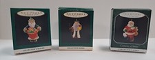 Vtg Hallmark Centuries of Santa Miniature Ornament Series, 3pc (1995/1996/1998) picture