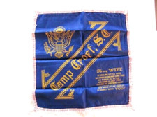 WWII WW2 US MILITARY SILK PILLOWCASE, CAMP CROFT, SPARTANBURG CO SOUTH CAROLINA picture