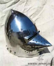 Antique SCA HNB Helmet Steel Medieval Combat Bascinet Pig Face Handmade Gift picture