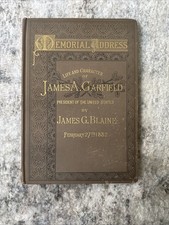 1882 US President James A. Garfield 1882 Memorial Address 1st Ed. Hardcover Vtg picture